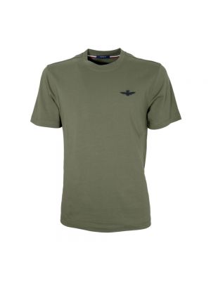 Jersey t-shirt aus baumwoll Aeronautica Militare grün