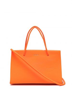 Δερμάτινη τσάντα shopper με σχέδιο Medea πορτοκαλί