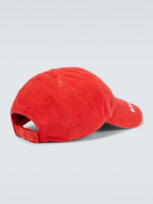 Памучна шапка с козирки Balenciaga червено