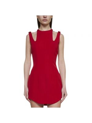 Sukienka asymetryczna Balmain czerwona
