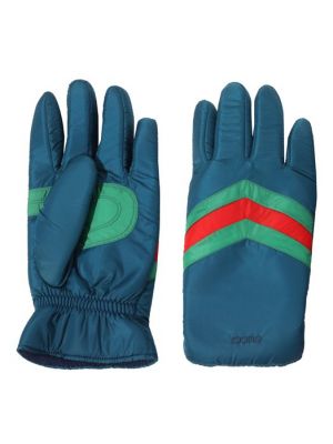 Утепленные перчатки Gucci голубые