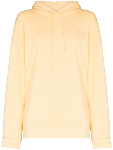 Oversize hoodie mit stickerei Ganni gelb
