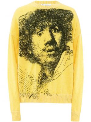 Pull col rond Jw Anderson jaune