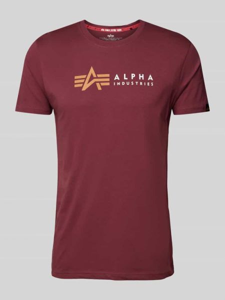 Koszulka z nadrukiem Alpha Industries bordowa