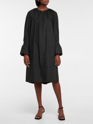 Oversized bavlnené midi šaty Deveaux New York čierna