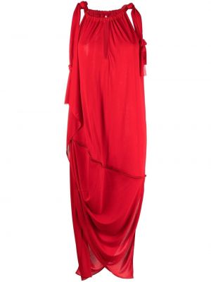 Асиметрична вечерна рокля с драперии Acne Studios червено