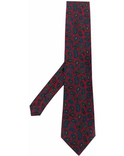Corbata de cachemir con estampado con estampado de cachemira Etro rojo