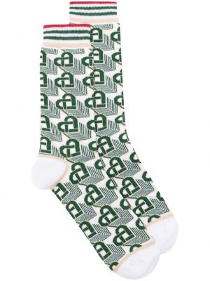 Памучни чорапи със сърца Casablanca бяло