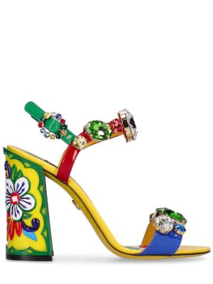 Кожени сандали от лакирана кожа Dolce & Gabbana