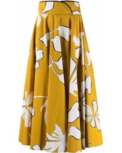 Falda midi de flores Gentry Portofino amarillo