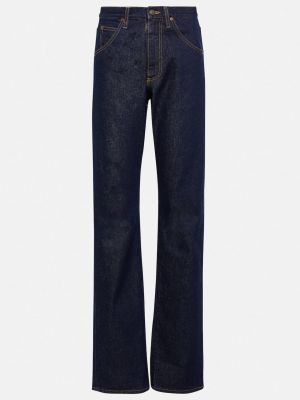 Прямые джинсы с высокой талией Maison Margiela синие