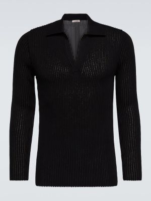 Памучна поло тениска Valentino черно