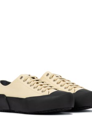 Sneakers di pelle con platform Jil Sander beige