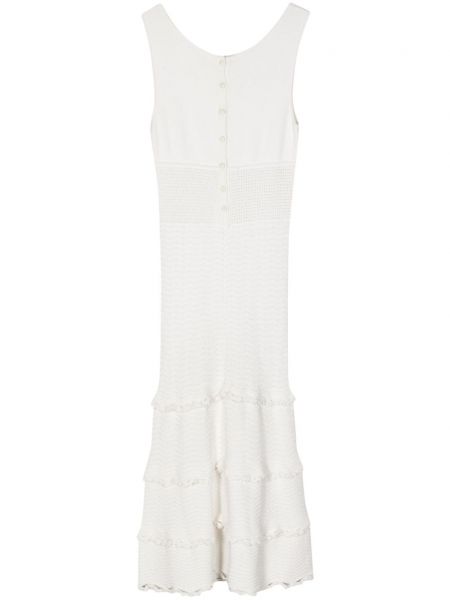 Midi šaty bez rukávů Chanel Pre-owned bílé
