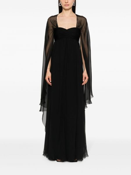 Šifoninis vakarinė suknelė Alberta Ferretti juoda