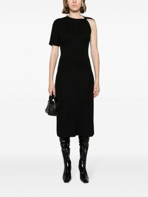Asymetrické midi šaty Courrèges černé