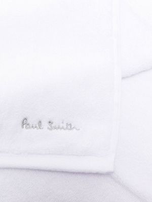 Szlafrok bawełniany w paski Ps Paul Smith biały