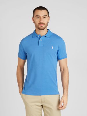 Hálós rövid ujjú slim fit pólóing Polo Ralph Lauren kék