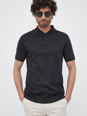 Памучна тениска с дълъг ръкав Calvin Klein черно
