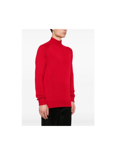 Jersey cuello alto de cachemir de tela jersey con estampado de cachemira Tagliatore rojo