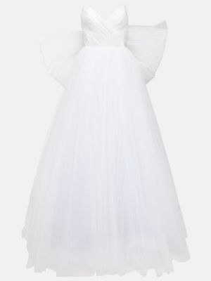 Jedwabna sukienka długa Rasario biała