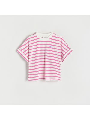 Bavlnené tričko Reserved - ružová