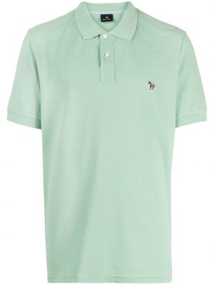 Tricou polo cu broderie din bumbac Ps Paul Smith verde