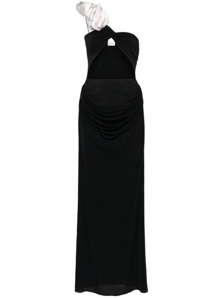 Коктейлна рокля на цветя Magda Butrym черно