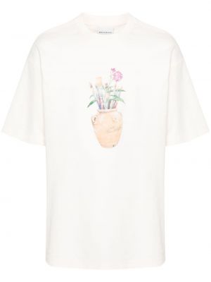 T-shirt en coton à imprimé Drôle De Monsieur blanc