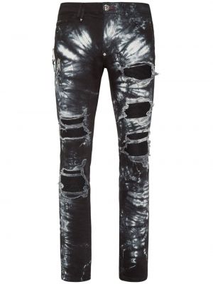 Skinny džíny s hvězdami Philipp Plein černé