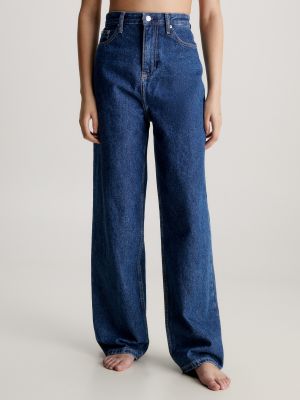 Blugi cu croială lejeră Calvin Klein Jeans albastru