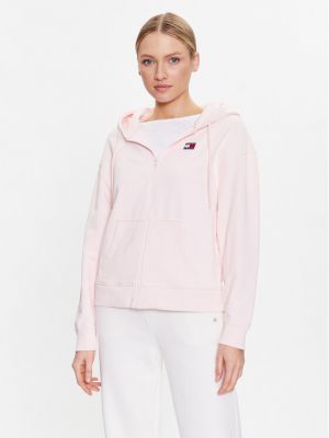 Sweat large Tommy Jeans rose