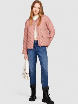 Утепленная демисезонная куртка Sisley розовая