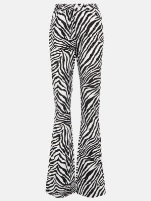 Zebra mintás magas derekú egyenes szárú nadrág nyomtatás Alessandra Rich