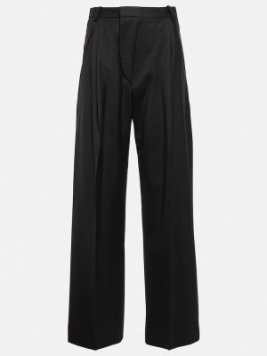 Kalhoty s vysokým pasem relaxed fit Victoria Beckham černé