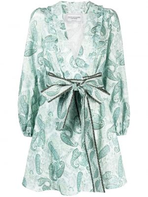 Šaty s potlačou s paisley vzorom Forte Dei Marmi Couture zelená