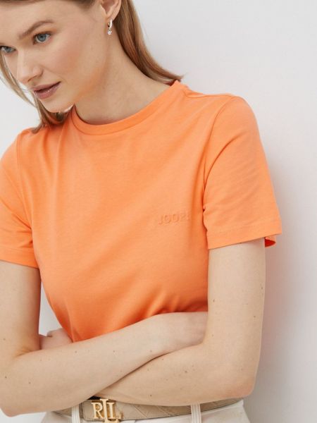 Koszulka bawełniana Joop! pomarańczowa