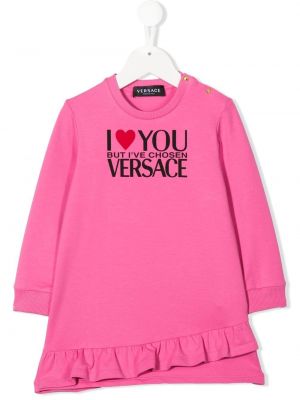 Jersey klänning för tjejer Versace Kids rosa