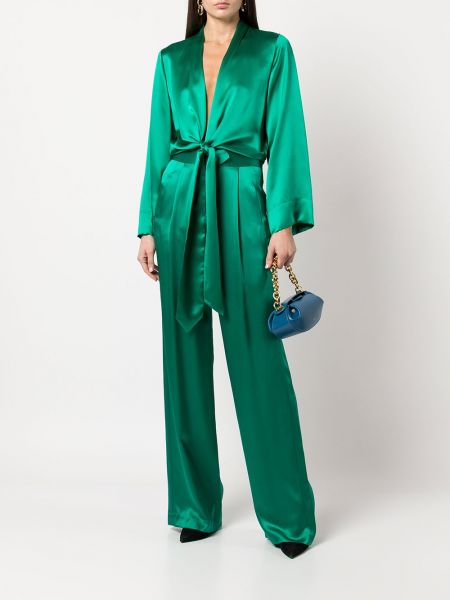 Bluzka z długim rękawem Michelle Mason zielona