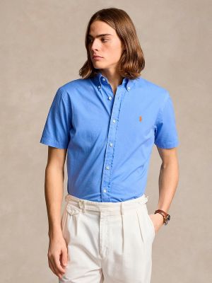 Camisa slim fit manga corta Polo Ralph Lauren azul