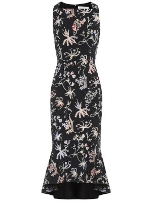 Květinové šaty z polyesteru Peter Pilotto - černá