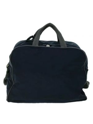 Nylonowa torba podróżna Prada Vintage niebieska