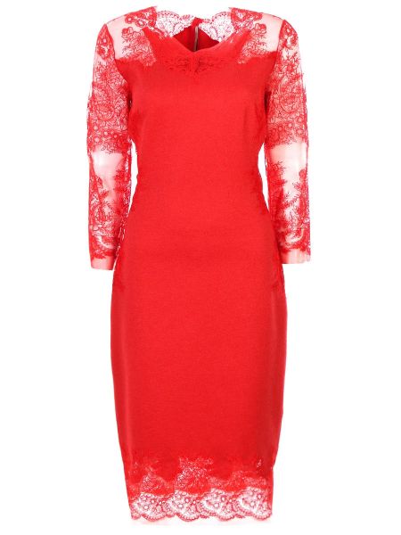 Кружевное вечернее платье Ermanno Scervino красное