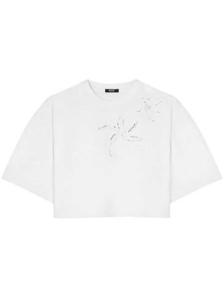 Hímzett póló Versace fehér