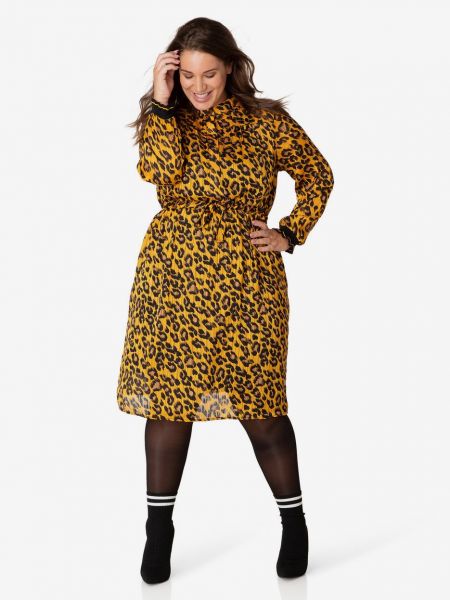 Raštuotas suknele leopardinis Yesta geltona