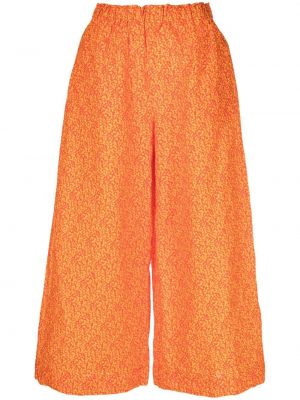 Květinové kalhoty s potiskem relaxed fit Daniela Gregis oranžové