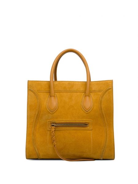 Велурени шопинг чанта Céline Pre-owned жълто