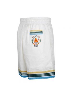 Pantalones cortos de seda con estampado Casablanca blanco