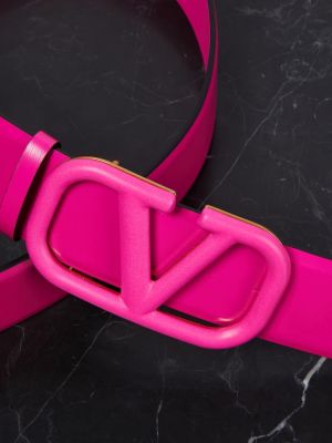 Cinturón de cuero Valentino Garavani rosa
