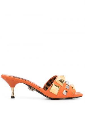 Sandale cu nasturi Philipp Plein portocaliu